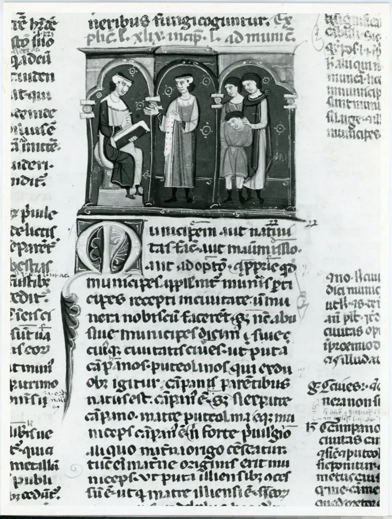 Universit&agrave; di Pisa. Dipartimento di Storia delle Arti , Anonimo italiano - sec. XIII/ XIV - Lucca, Biblioteca Capitolare Feliniana, Ms. 317, f. 250v, particolare , fronte