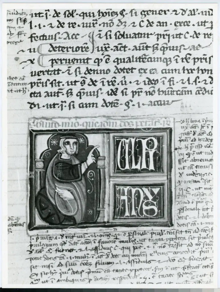 Anonimo italiano sec. XIII , Miniatura tabellare, Ulpiano