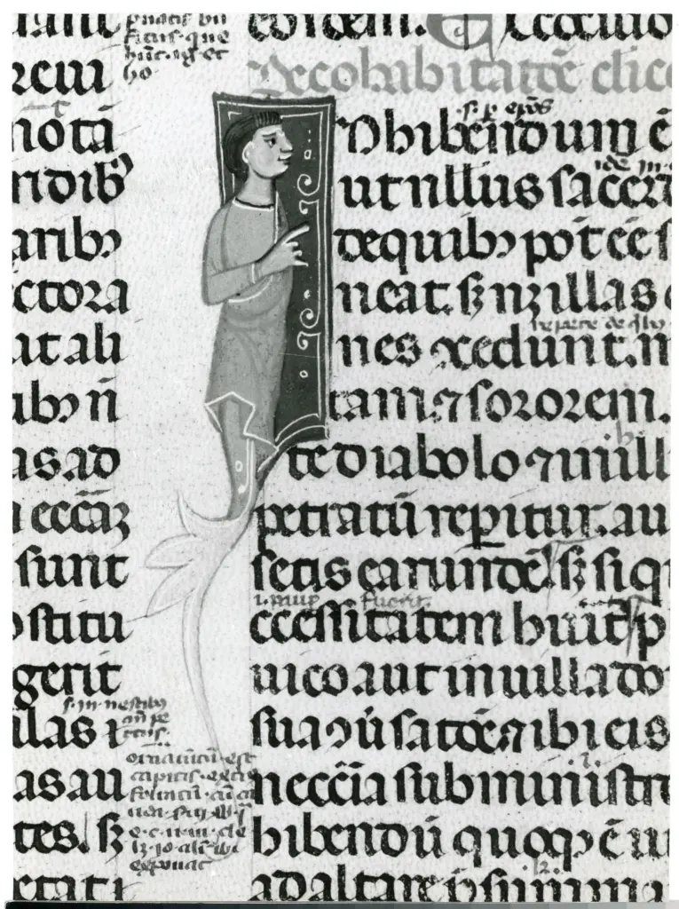 Universit&agrave; di Pisa. Dipartimento di Storia delle Arti , Anonimo italiano - sec. XIII/ XIV - Lucca, Biblioteca Capitolare Feliniana, Ms. 287, f. 101r, particolare , fronte