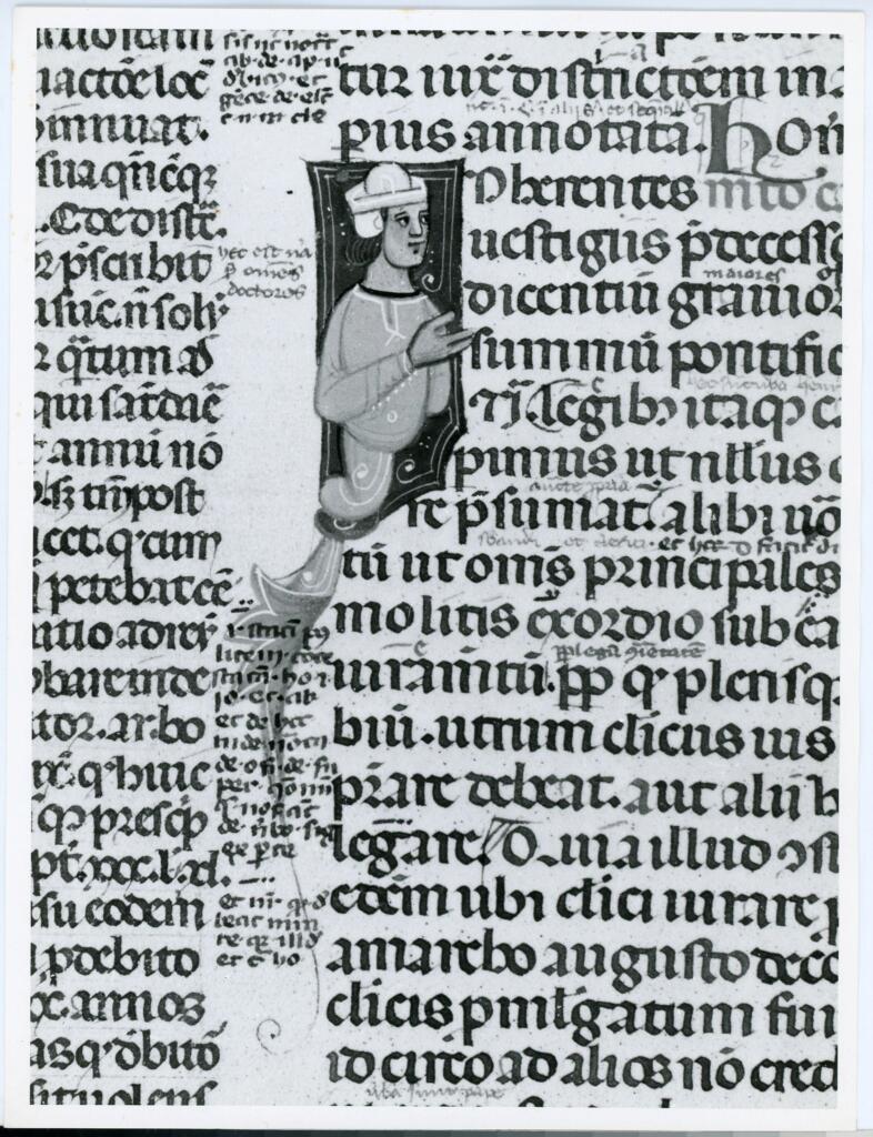 Università di Pisa. Dipartimento di Storia delle Arti , Anonimo italiano - sec. XIII/ XIV - Lucca, Biblioteca Capitolare Feliniana, Ms. 287, f. 63v, particolare , fronte