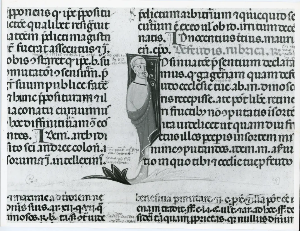 Universit&agrave; di Pisa. Dipartimento di Storia delle Arti , Anonimo italiano - sec. XIII/ XIV - Lucca, Biblioteca Capitolare Feliniana, Ms. 287, f. 117r, particolare , fronte