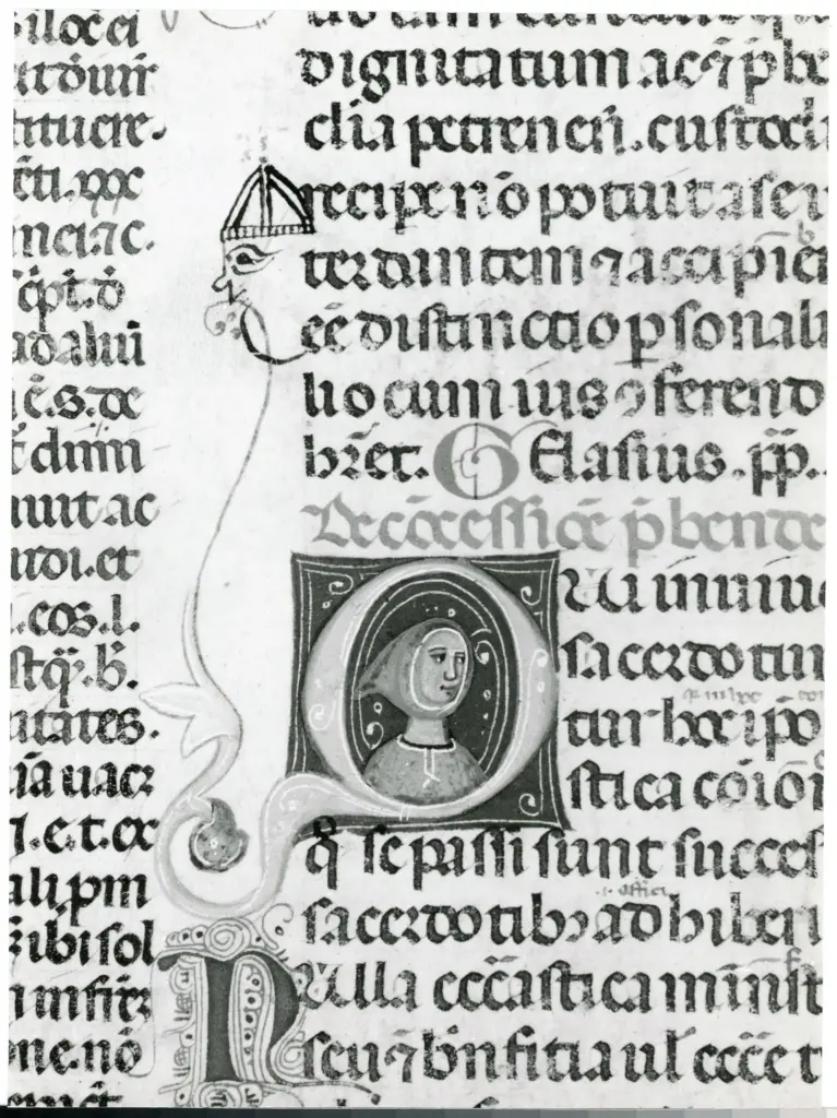 Universit&agrave; di Pisa. Dipartimento di Storia delle Arti , Anonimo italiano - sec. XIII/ XIV - Lucca, Biblioteca Capitolare Feliniana, Ms. 287, f. 109v, particolare , fronte