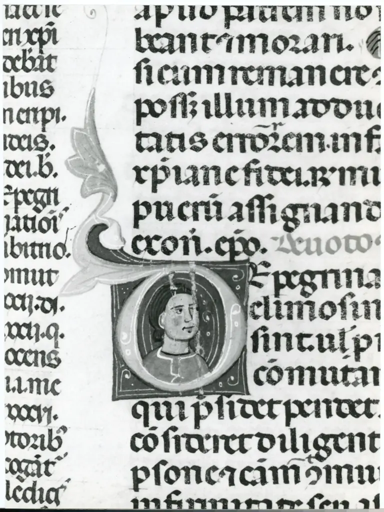 Università di Pisa. Dipartimento di Storia delle Arti , Anonimo italiano - sec. XIII/ XIV - Lucca, Biblioteca Capitolare Feliniana, Ms. 287, f. 134r, particolare , fronte