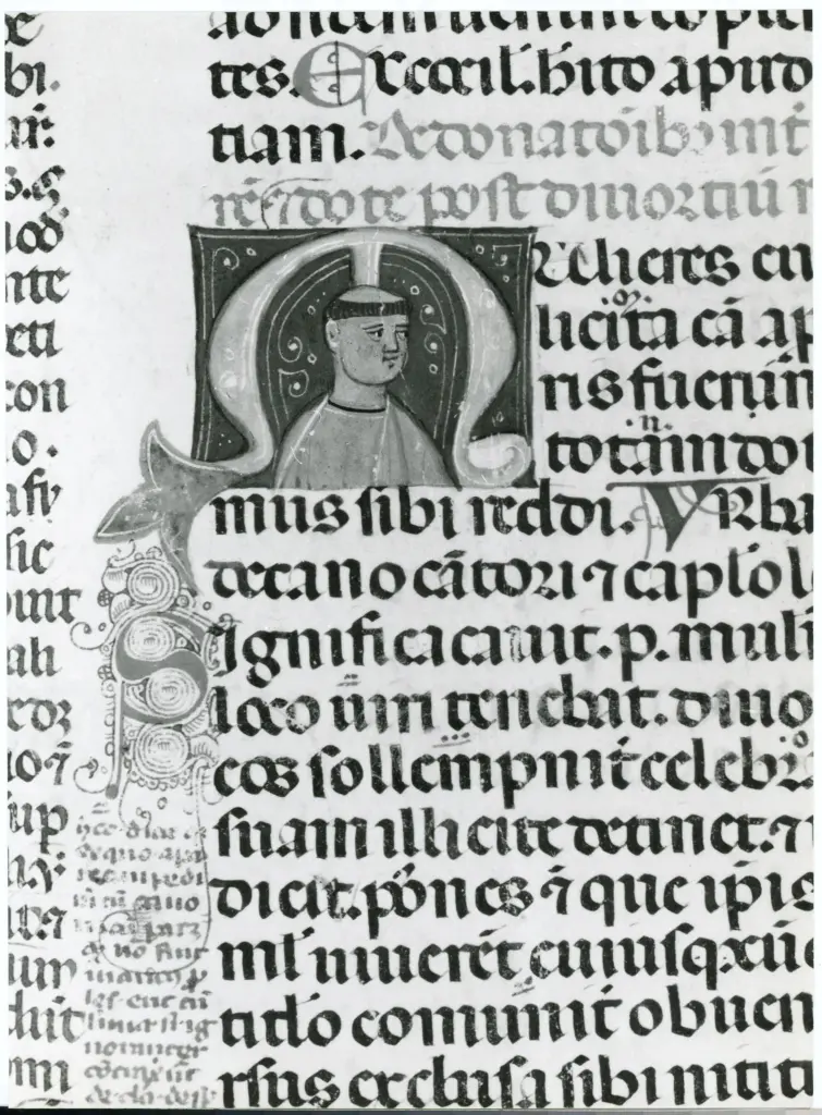 Universit&agrave; di Pisa. Dipartimento di Storia delle Arti , Anonimo italiano - sec. XIII/ XIV - Lucca, Biblioteca Capitolare Feliniana, Ms. 287, f. 170r, particolare , fronte