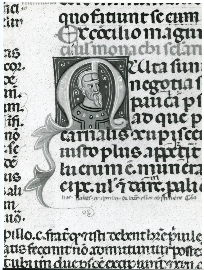 Universit&agrave; di Pisa. Dipartimento di Storia delle Arti , Anonimo italiano - sec. XIII/ XIV - Lucca, Biblioteca Capitolare Feliniana, Ms. 287, f. 152v, particolare , fronte