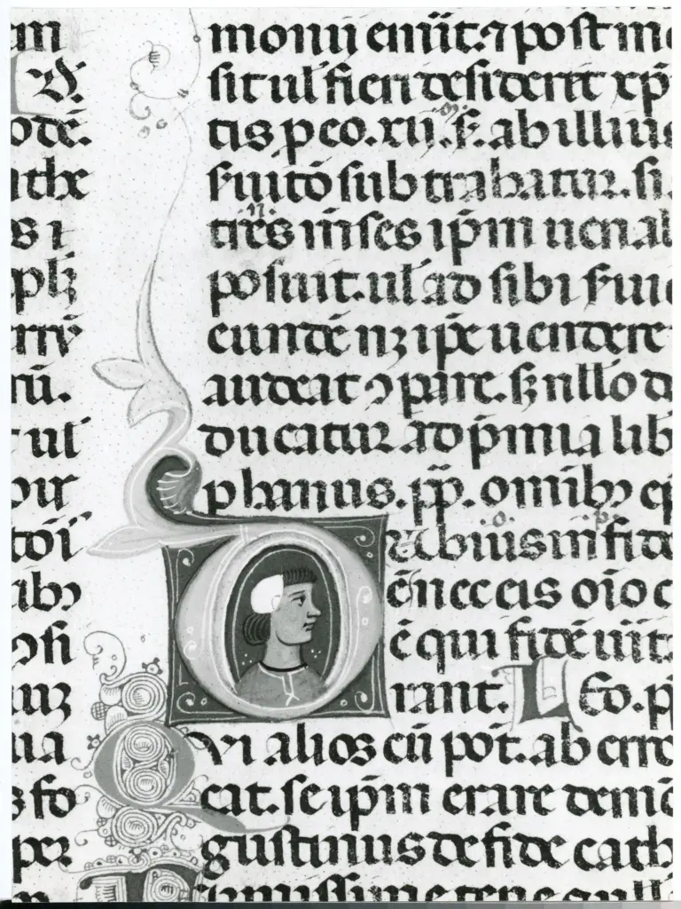 Università di Pisa. Dipartimento di Storia delle Arti , Anonimo italiano - sec. XIII/ XIV - Lucca, Biblioteca Capitolare Feliniana, Ms. 287, f. 183r, particolare , fronte