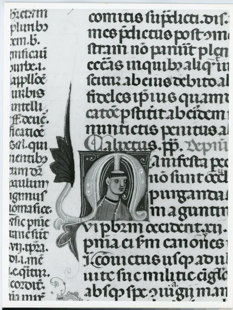 Universit&agrave; di Pisa. Dipartimento di Storia delle Arti , Anonimo italiano - sec. XIII/ XIV - Lucca, Biblioteca Capitolare Feliniana, Ms. 287, f. 207, particolare , fronte