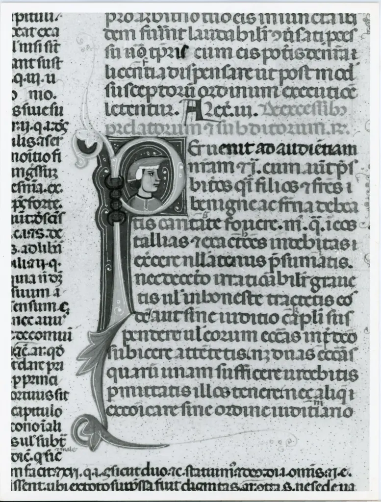 Universit&agrave; di Pisa. Dipartimento di Storia delle Arti , Anonimo italiano - sec. XIII/ XIV - Lucca, Biblioteca Capitolare Feliniana, Ms. 287, f. 196v, particolare , fronte