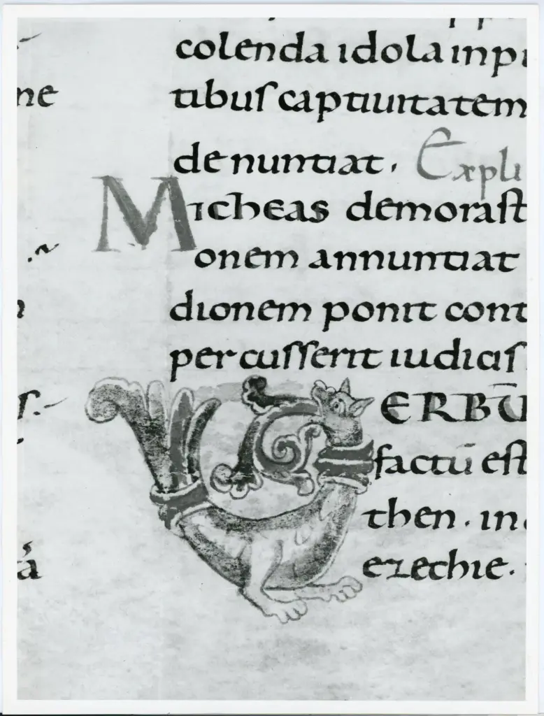 Universit&agrave; di Pisa. Dipartimento di Storia delle Arti , Anonimo italiano - sec. XI, fine - Lucca, Biblioteca Capitolare Feliniana, Ms. 2, f. 36r, particolare , fronte