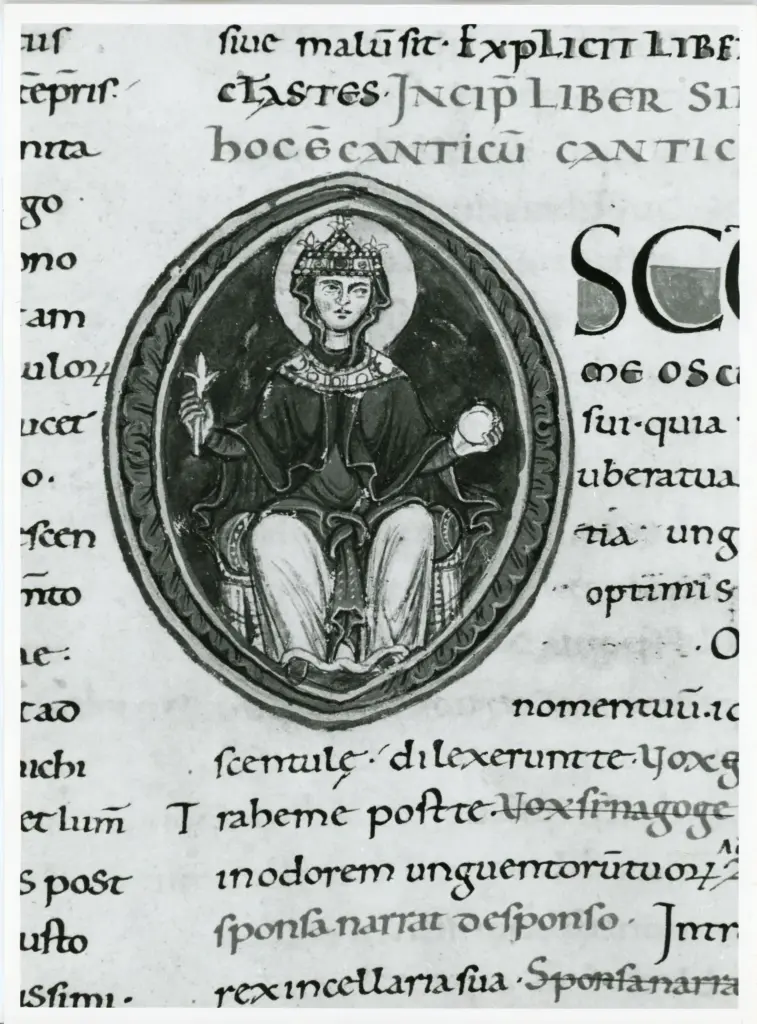 Universit&agrave; di Pisa. Dipartimento di Storia delle Arti , Anonimo italiano - sec. XI, fine - Lucca, Biblioteca Capitolare Feliniana, Ms. 2, f. 68r, particolare , fronte