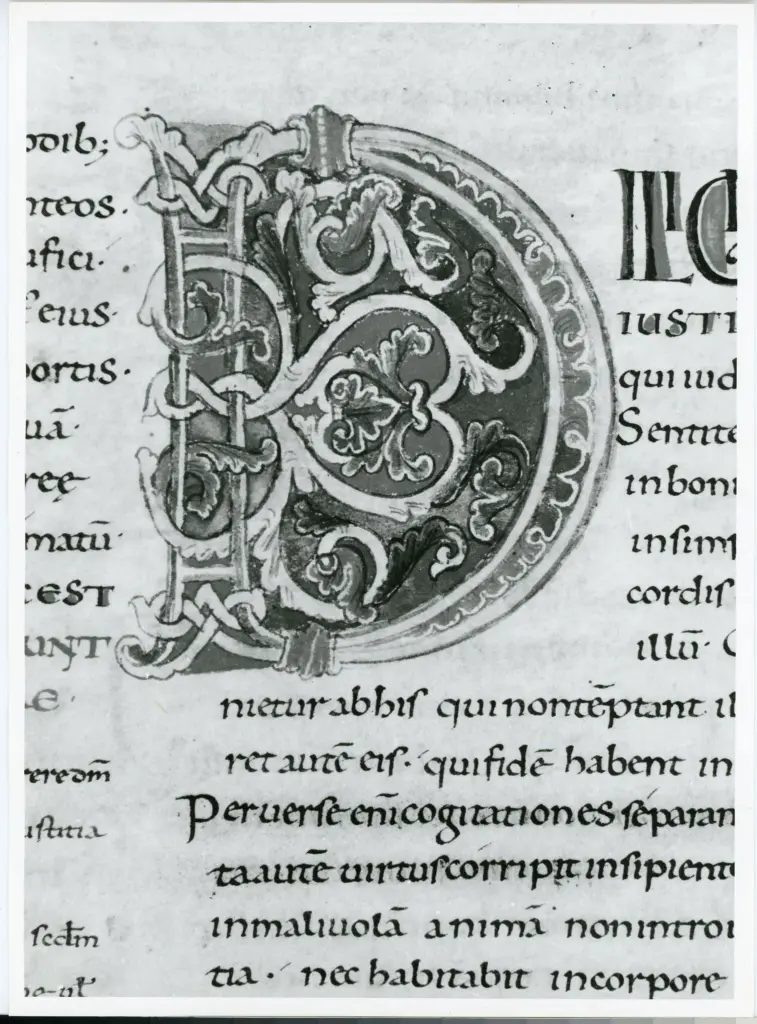 Università di Pisa. Dipartimento di Storia delle Arti , Anonimo italiano - sec. XI, fine - Lucca, Biblioteca Capitolare Feliniana, Ms. 2, f. 70r, particolare , fronte