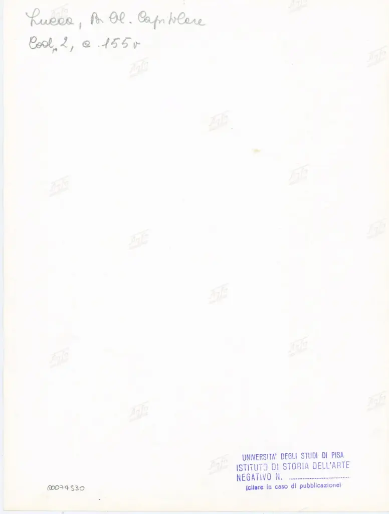 Universit&agrave; di Pisa. Dipartimento di Storia delle Arti , Anonimo italiano - sec. XI, fine - Lucca, Biblioteca Capitolare Feliniana, Ms. 2, f. 155v, particolare , retro