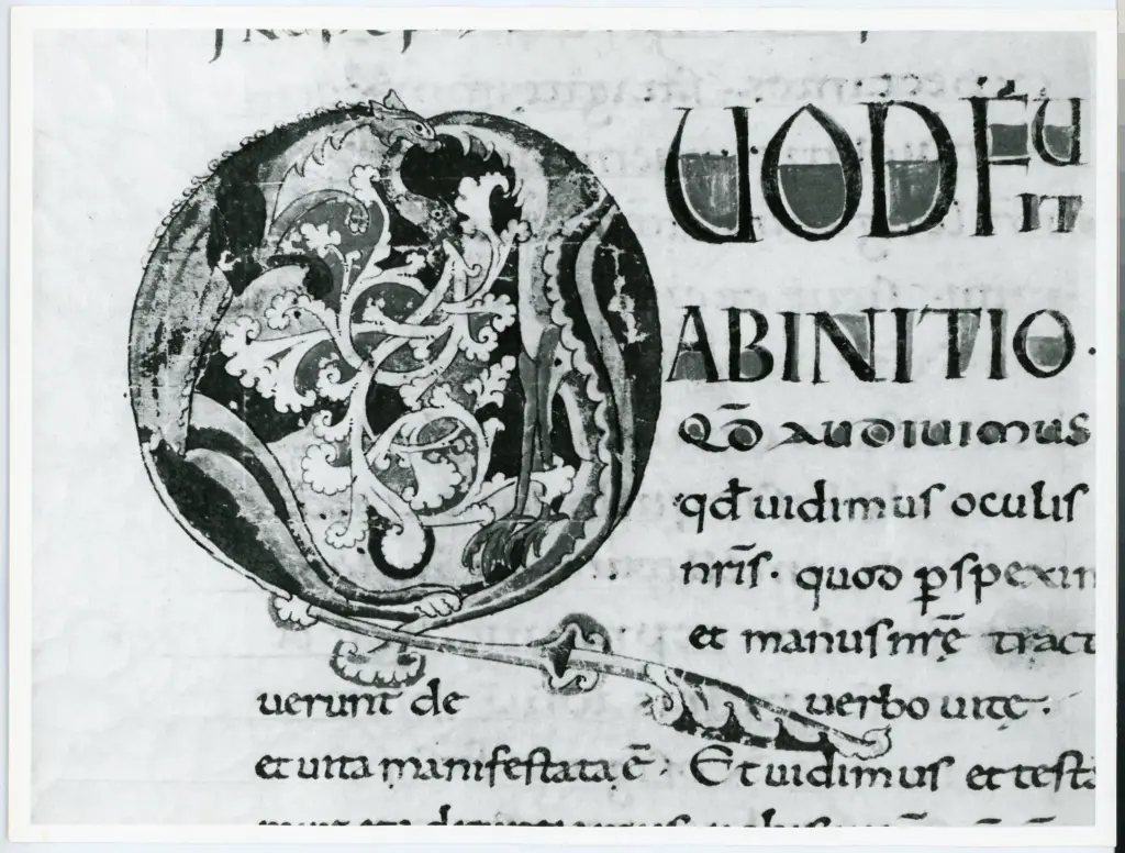 Universit&agrave; di Pisa. Dipartimento di Storia delle Arti , Anonimo italiano - sec. XI, fine - Lucca, Biblioteca Capitolare Feliniana, Ms. 2, f. 158v, particolare , fronte