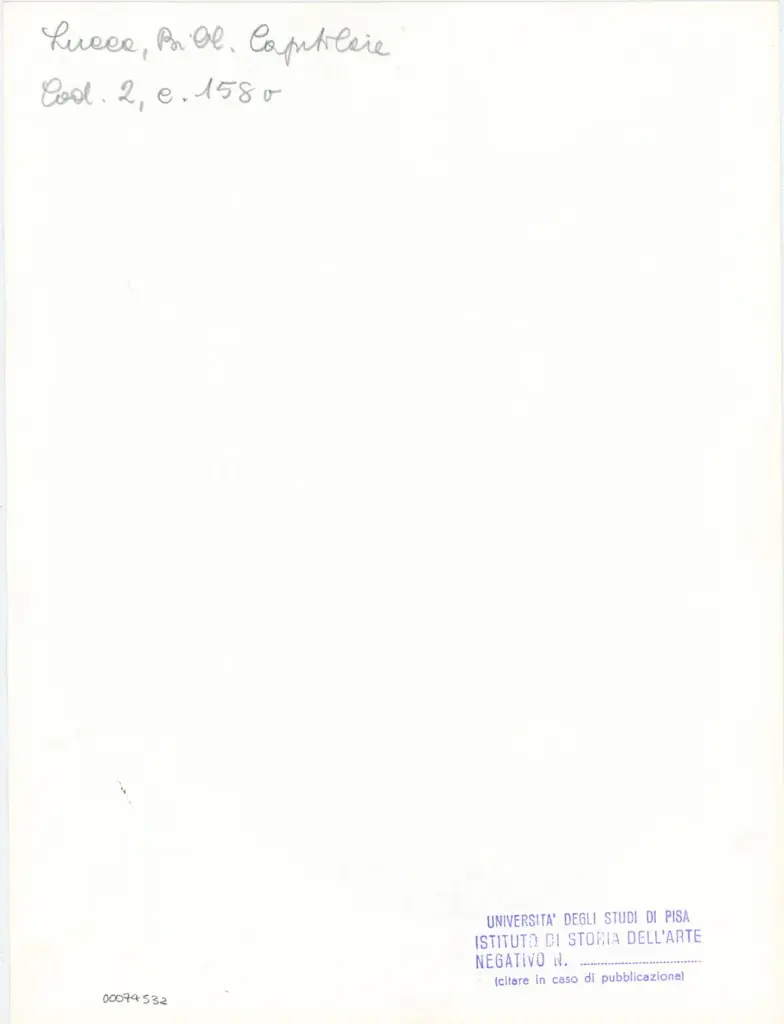 Universit&agrave; di Pisa. Dipartimento di Storia delle Arti , Anonimo italiano - sec. XI, fine - Lucca, Biblioteca Capitolare Feliniana, Ms. 2, f. 158v, particolare , retro