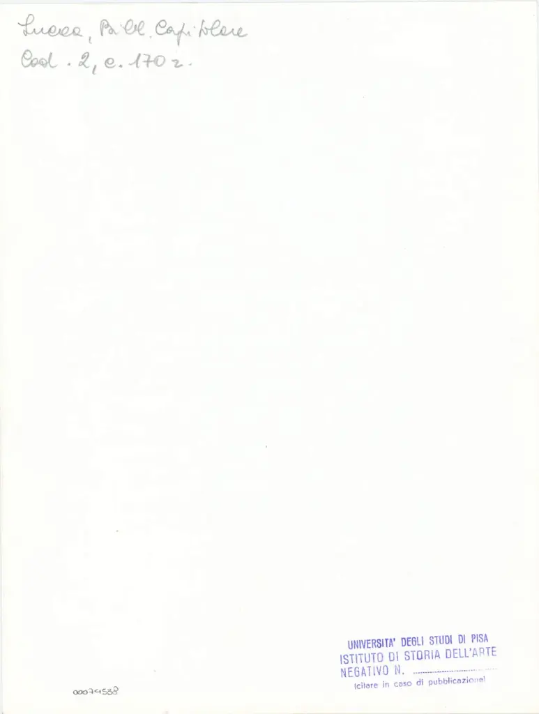 Università di Pisa. Dipartimento di Storia delle Arti , Anonimo italiano - sec. XI, fine - Lucca, Biblioteca Capitolare Feliniana, Ms. 2, f. 170r, particolare , retro