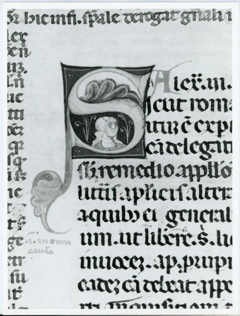 Universit&agrave; di Pisa. Dipartimento di Storia delle Arti , Anonimo italiano - sec. XIII, ultimo quarto - Lucca, Biblioteca Capitolare Feliniana, Ms. 137, f. 7v, particolare , fronte