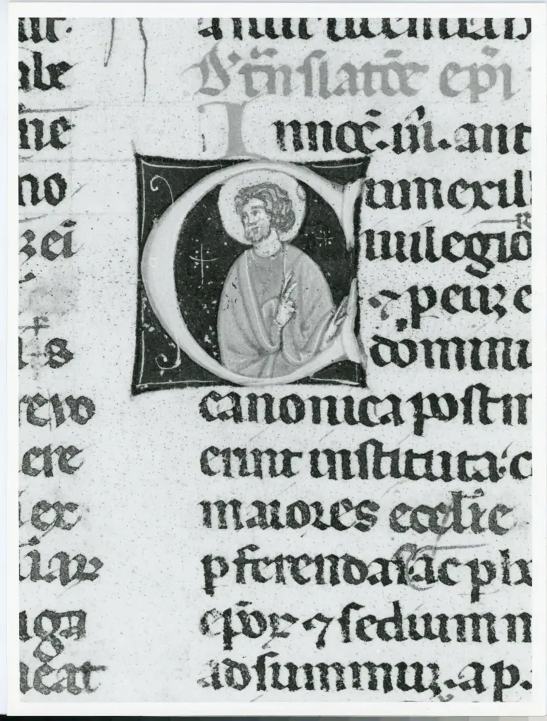 Università di Pisa. Dipartimento di Storia delle Arti , Anonimo italiano - sec. XIII, ultimo quarto - Lucca, Biblioteca Capitolare Feliniana, Ms. 137, f. 30v, particolare , fronte