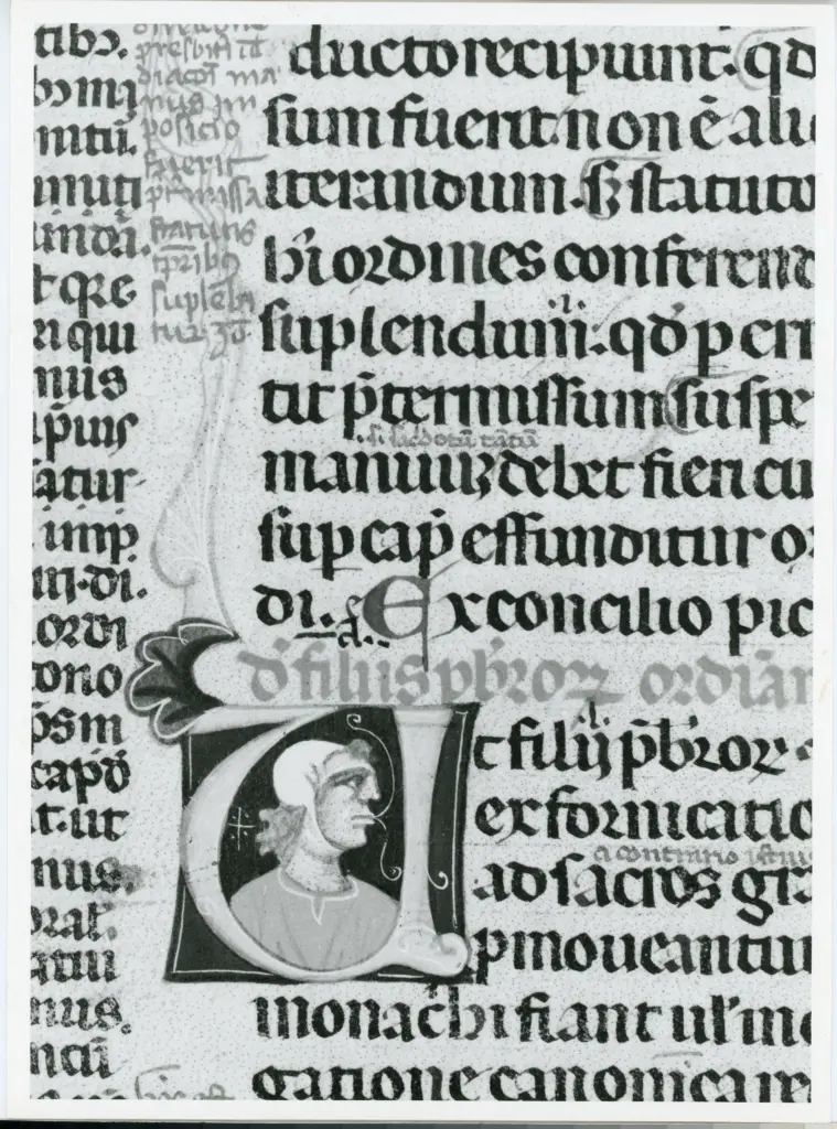 Universit&agrave; di Pisa. Dipartimento di Storia delle Arti , Anonimo italiano - sec. XIII, ultimo quarto - Lucca, Biblioteca Capitolare Feliniana, Ms. 137, f. 43r, particolare , fronte