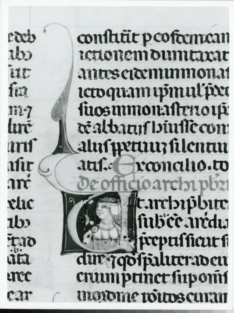 Universit&agrave; di Pisa. Dipartimento di Storia delle Arti , Anonimo italiano - sec. XIII, ultimo quarto - Lucca, Biblioteca Capitolare Feliniana, Ms. 137, f. 48r, particolare , fronte