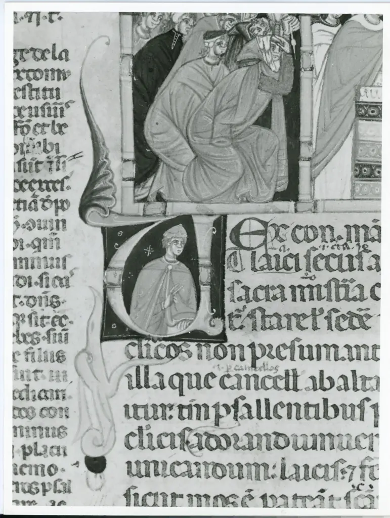 Universit&agrave; di Pisa. Dipartimento di Storia delle Arti , Anonimo italiano - sec. XIII, ultimo quarto - Lucca, Biblioteca Capitolare Feliniana, Ms. 137, f. 140r, particolare , fronte