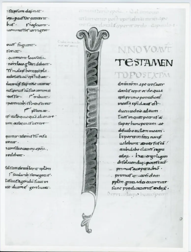 Universit&agrave; di Pisa. Dipartimento di Storia delle Arti , Anonimo italiano - sec. XI, terzo quarto - Lucca, Biblioteca Capitolare Feliniana, Ms. 137, f. 7v, particolare , fronte