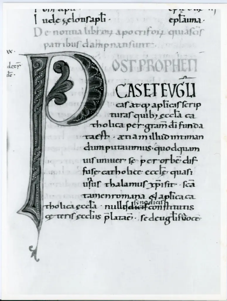Università di Pisa. Dipartimento di Storia delle Arti , Anonimo italiano - sec. XI, terzo quarto - Lucca, Biblioteca Capitolare Feliniana, Ms. 124, f. 60r, particolare , fronte
