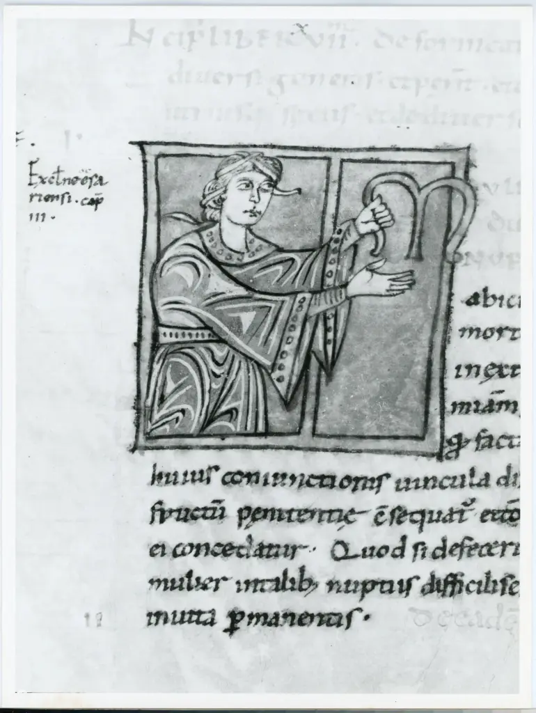 Università di Pisa. Dipartimento di Storia delle Arti , Anonimo italiano - sec. XI, terzo quarto - Lucca, Biblioteca Capitolare Feliniana, Ms. 124, f. 123v, particolare , fronte
