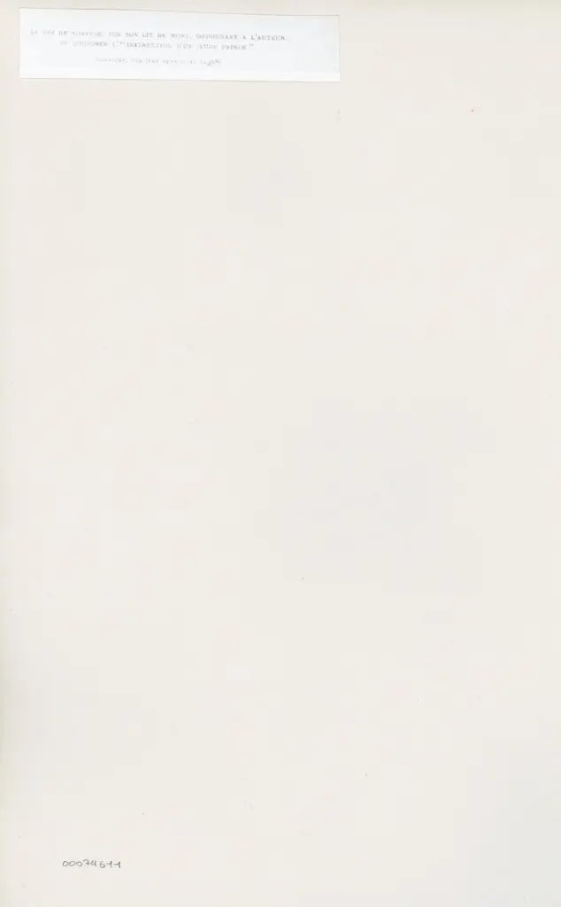 Anonimo , Le roi de Norv&egrave;ge, sur son lit de mort, ordonnant a l'auteur/ de composer l'" Instruction d'un jeune prince "./ Miniature, par Jean Hennecart (1468) , retro