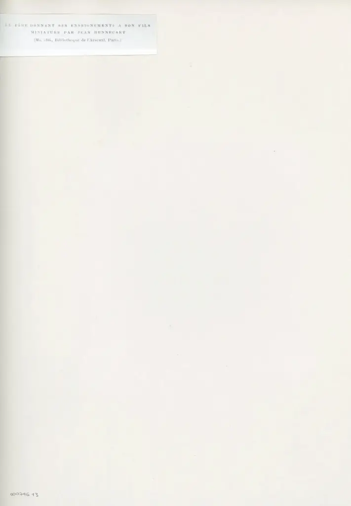 Anonimo , Le père donnant ses enseignements a son fils/ miniature par Jean Hennecart/ (Ms. 5104, Bibliotheque de l'Arsenal, Paris. ) , retro