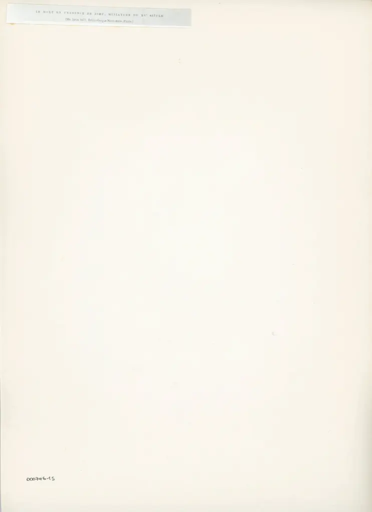 Anonimo , Le mort en presence de Dieu, miniature du XVe si&egrave;cle/ (Ms. latin 9471, Biblioth&egrave;que Nationale de Paris.) , retro