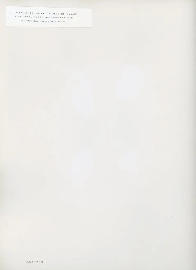Anonimo , Le miracle de saint Antoine de Padoue/ Miniature, &eacute;cole ganto-brugeoise/ (Collection Mayer Van den Berg, Anvers.) , retro