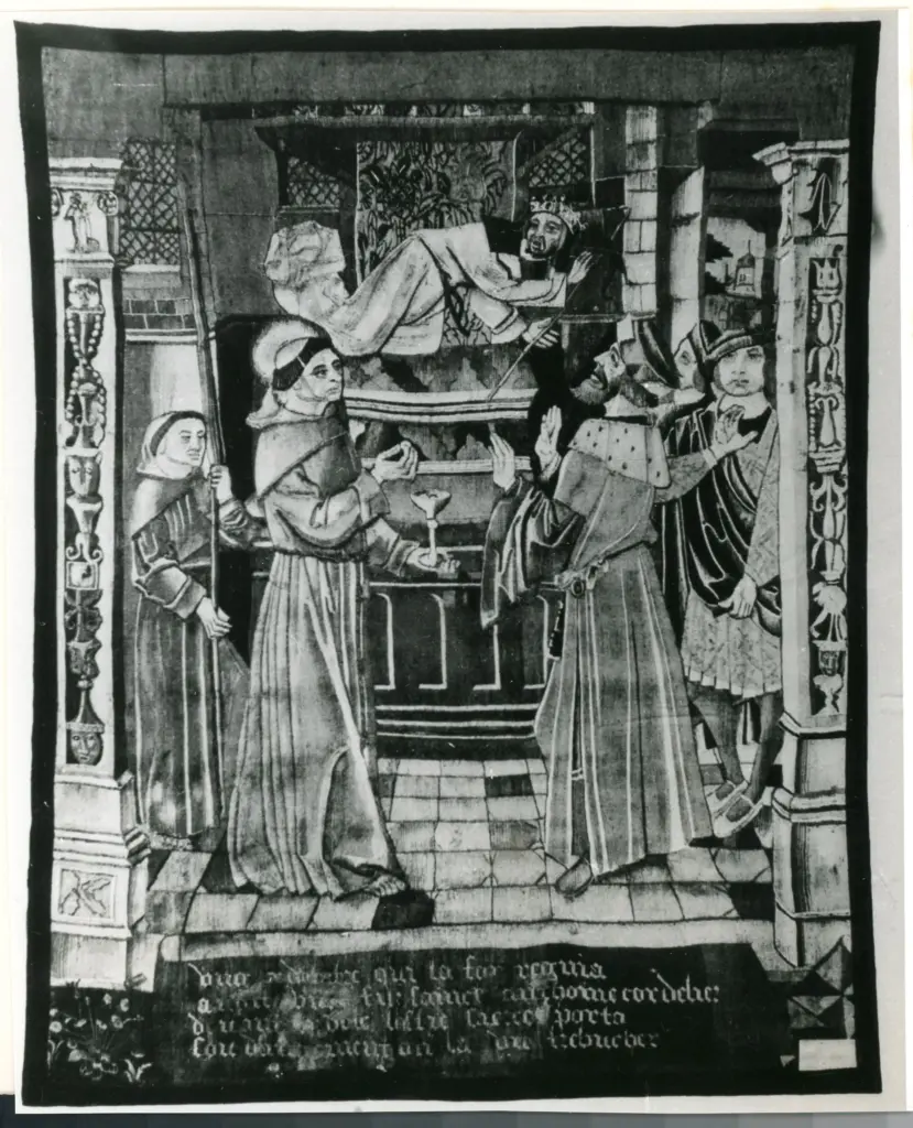 Anonimo , Tapisserie du Ronceray. L'idole renvers&eacute;e./ (Mus&eacute;e des Gobelins.) , fronte