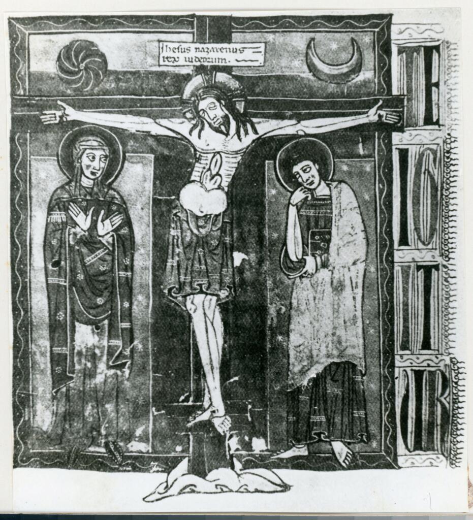 Anonimo , La crucifixion, miniature du XIIIe siècle/ (Ms. 176, Bibliothèque d'Avignon.) , fronte
