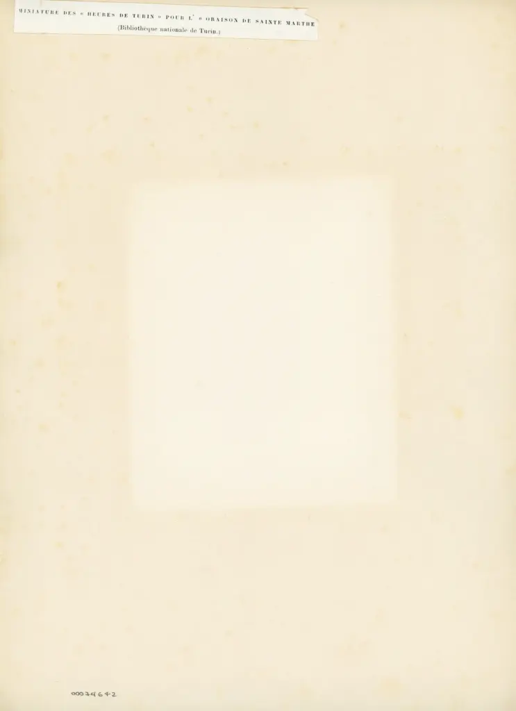 Anonimo , Miniature des &laquo; Heures de Turin &raquo; pour l' &laquo; Oraison de sainte Marte &raquo; , retro