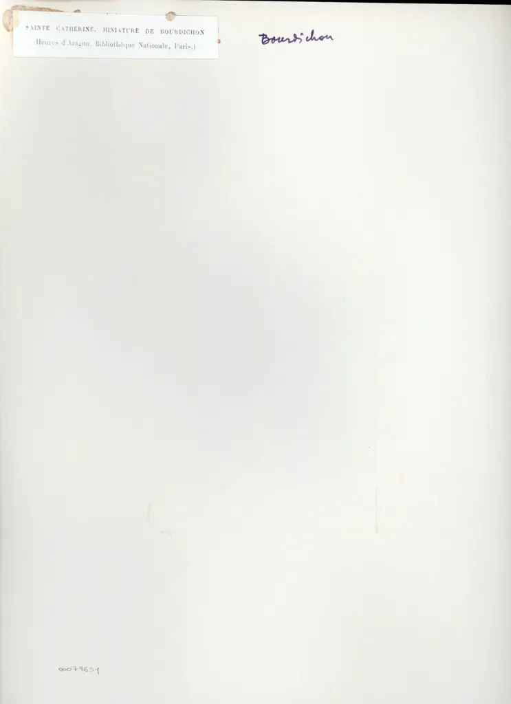 Anonimo , Sainte Catherine, miniature de Bourdichon/ (Heures d'Aragon, Biblioth&egrave;que Nationale, Paris.) , retro