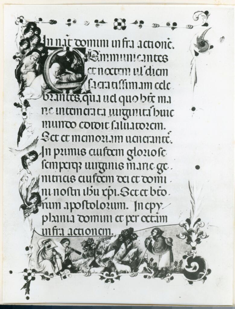 Anonimo , Le Maître du Codex de Saint-Georges/ La Nativité et l'Annonce aux bergers./ (Pierpont-Morgan Library, New-York)