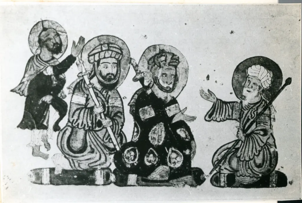 Anonimo , S&eacute;ances de Hariri. (Bibl. Nat., ms Saint-Vaast, fol. 85.) , fronte