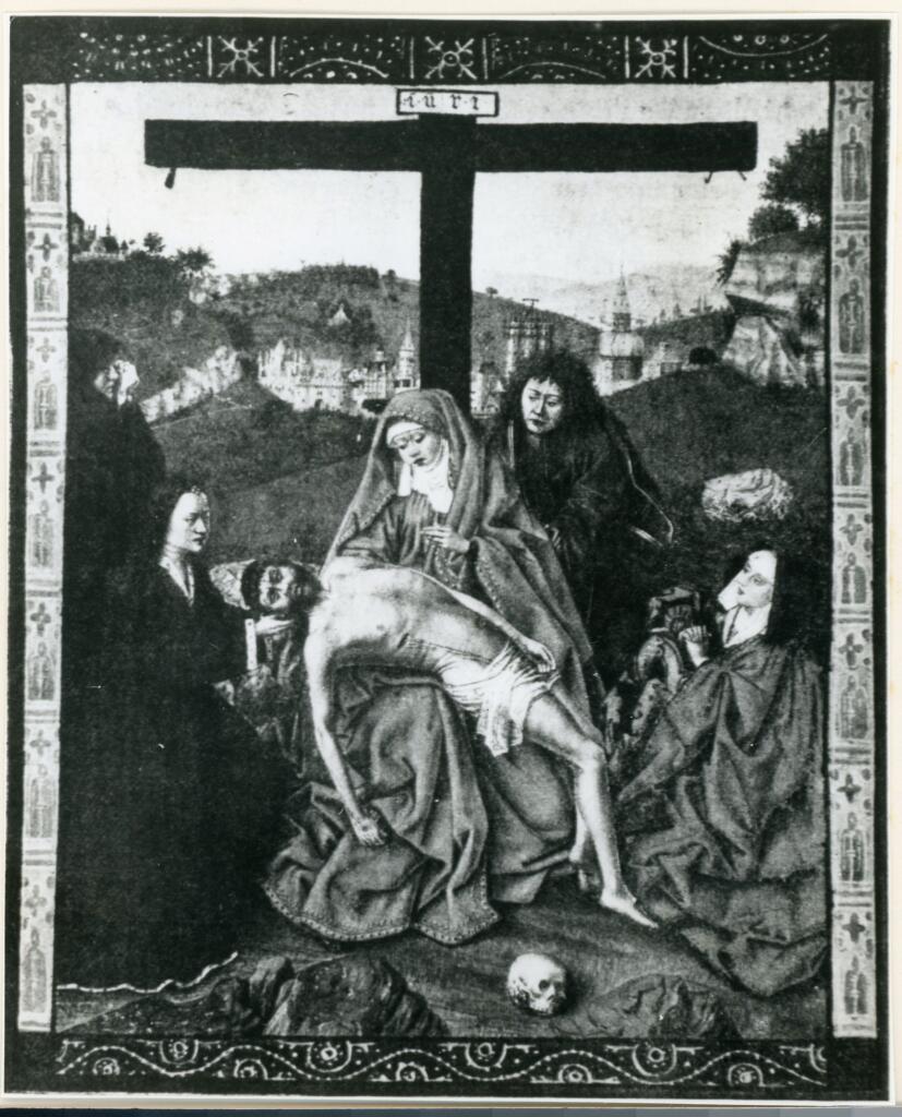 Anonimo , Pietà, miniature des « Heures de Turin »/ (Bibliothèque nationale de Turin.) , fronte