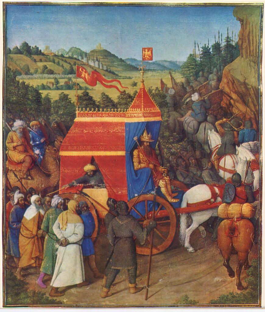 Anonimo , Jean Fouquet - sec. XV, terzo quarto - Parigi, Bibliothèque nationale de France, Ms. Français 247, f. 194r, particolare , fronte