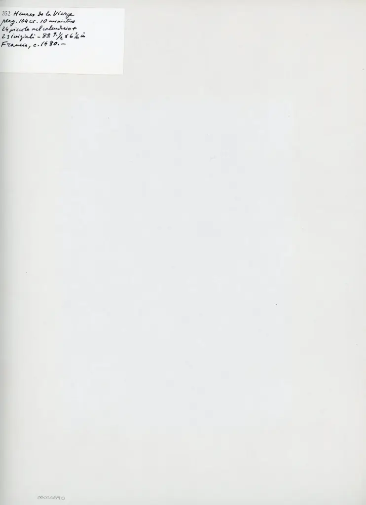 Anonimo , Anonimo francese sec. XV - 1480 ca. - Heures de la Vierge, Nativit&agrave; , retro