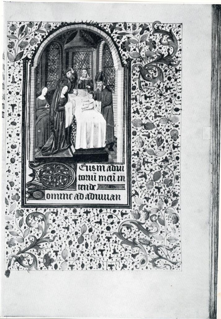 Anonimo , Anonimo francese sec. XV - Horae Beatae Virginis, Presentazione di Maria Vergine al Tempio , fronte