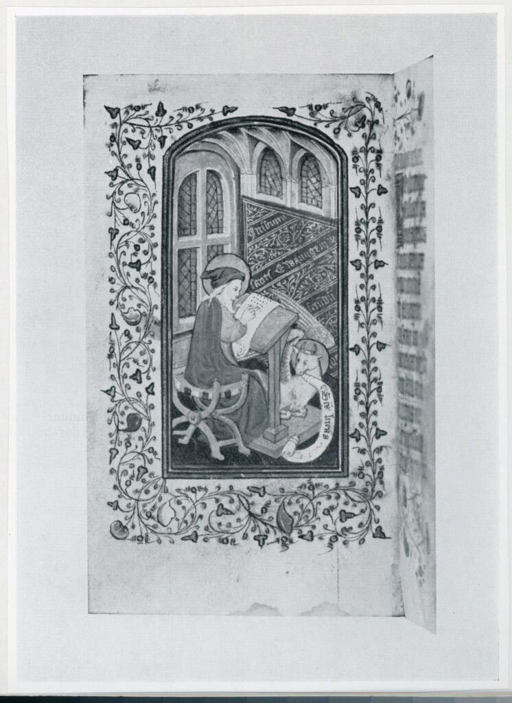 Anonimo , Anonimo francese sec. XV - Libro d'Ore della Vergine con Calendario, pagina miniata , fronte