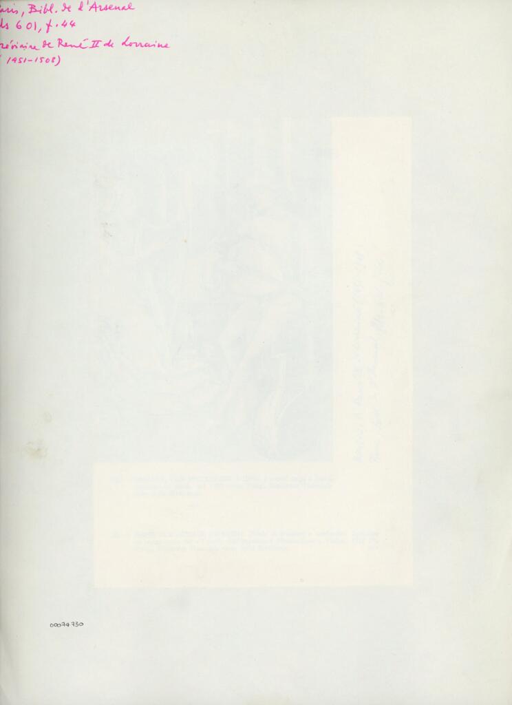Anonimo , Anonimo - sec. XVI - Parigi, Bibliothèque de l'Arsenal, Ms. 601, f. 44 , retro