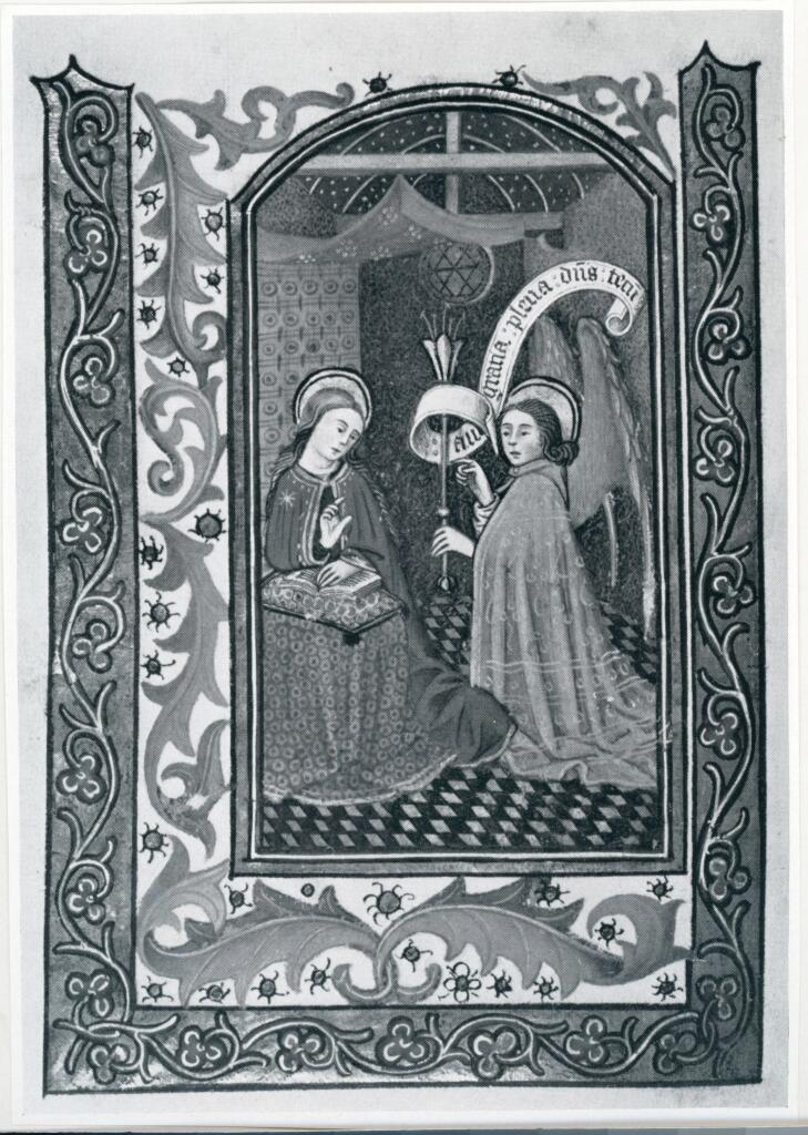 Anonimo , Anonimo francese - sec. XV, metà - Libro d'Ore della Vergine all'uso di Roma con Calendario, una pagina miniata , fronte
