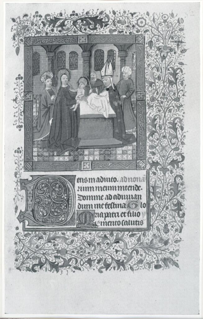 Anonimo , Anonimo francese - sec. XV - Libro d'Ore della Vergine con Calendario, una pagina miniata , fronte