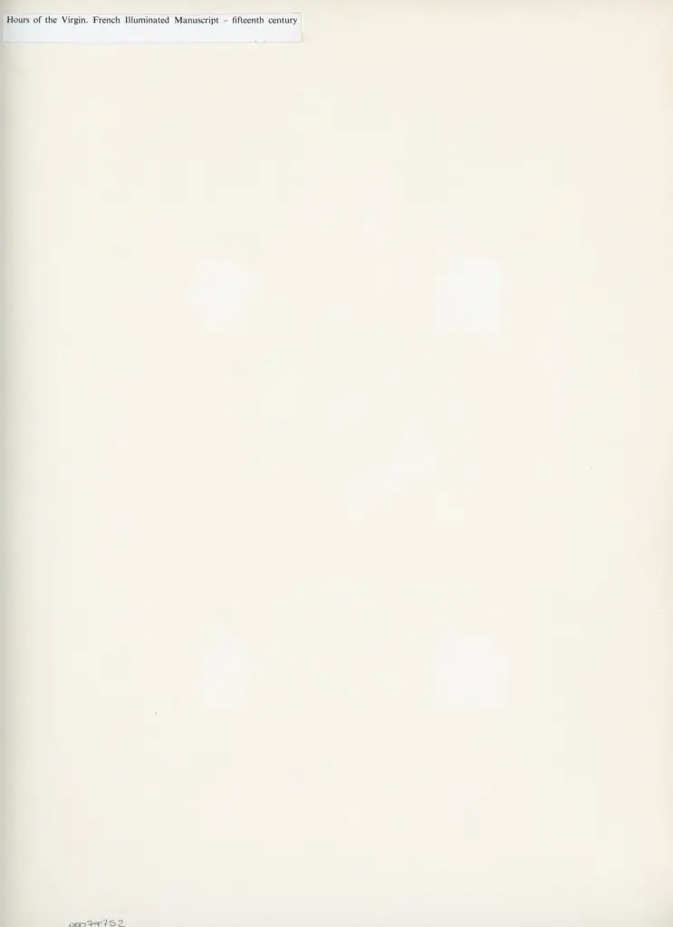 Anonimo , Anonimo francese - sec. XVI - Libro d'Ore della Vergine, una pagina miniata , retro
