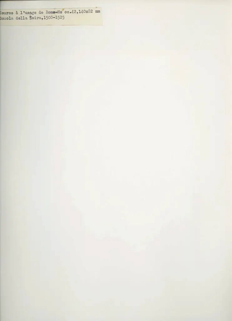 Anonimo , Anonimo francese - 1500-1525 - Libro d'Ore all'uso di Roma , retro