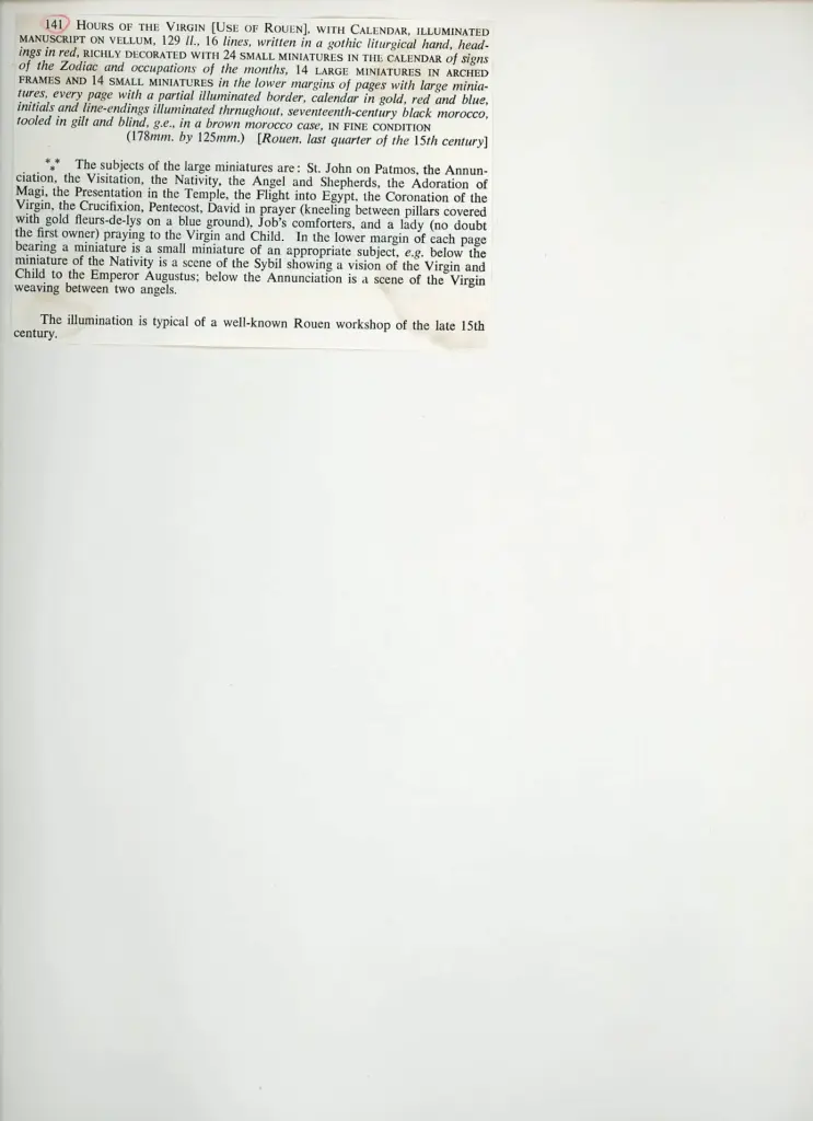 Anonimo , Anonimo francese - sec. XV, ultimo quarto - Libro d'Ore all'uso di Rouen , retro