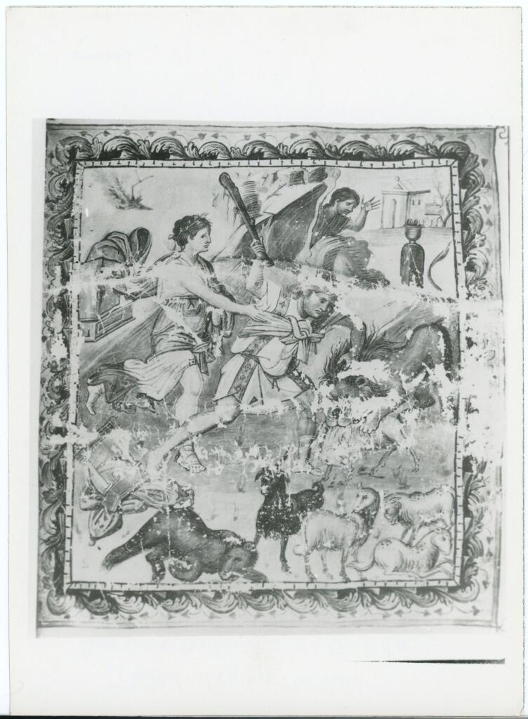 Anonimo , David slaying the lion/ Paris. Bib.N. Psalter M.S Gr. 139 fol 1v , fronte