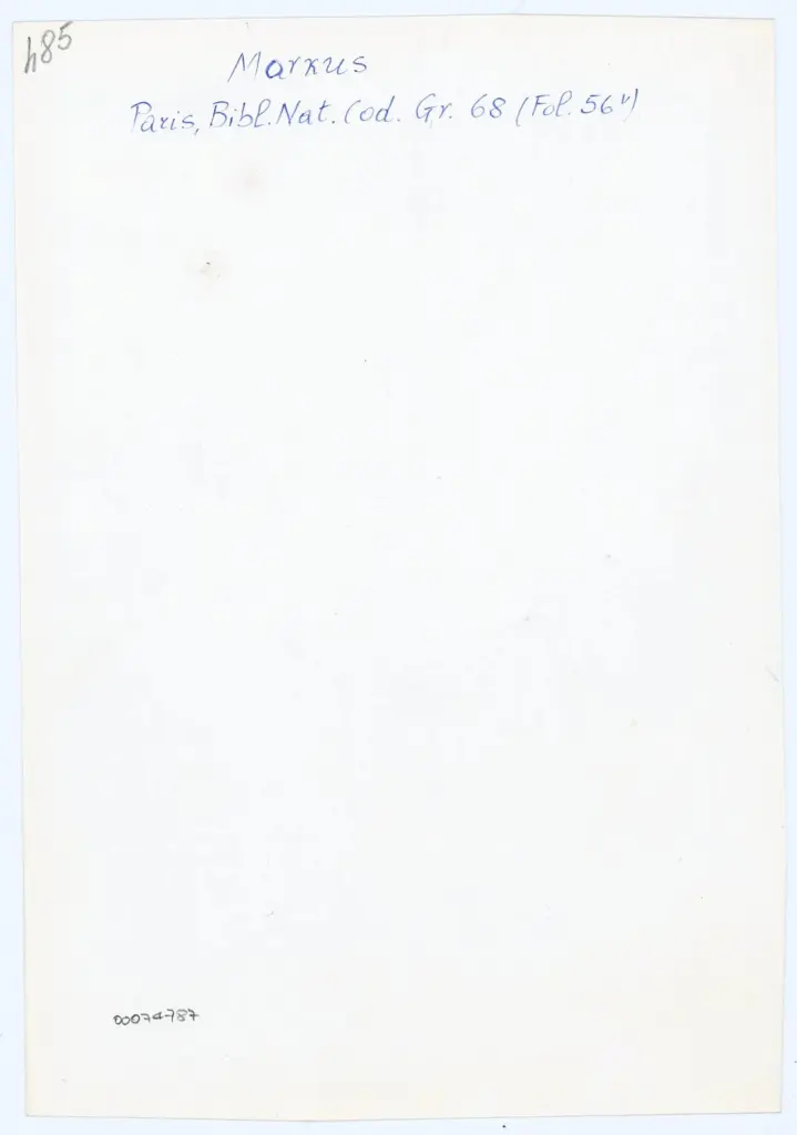 Anonimo , Markus/ Paris, Bibl.Nat.Cod. Gr. 68 (Fol. 56v) , retro